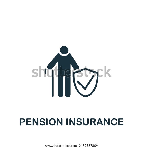 Pension Insurance icon.\
Monochrome simple Insurance icon for templates, web design and\
infographics