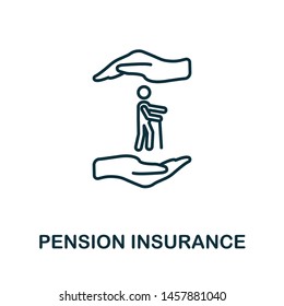 Pension Insurance outline icon. Thin line style icons from insurance icons collection. Web design, apps, software and printing usage simple pension insurance icon.