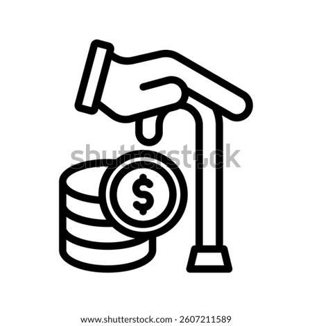 Pension Line Vector Illustration On White Background.