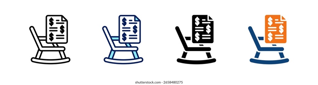 Pension Plan Todo en uno Icon Multi Styles Vector Set