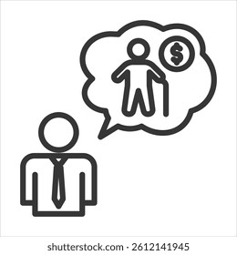 Pension Plan Icon Vector Illustration Outline