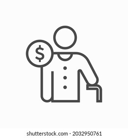 Pension plan idea thin line illustration. Vector isolated outline illustration. insurance concept icon