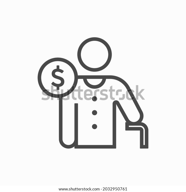 Pension plan idea\
thin line illustration. Vector isolated outline illustration.\
insurance concept icon