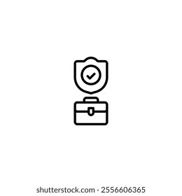 pension plan outline icon and illustration