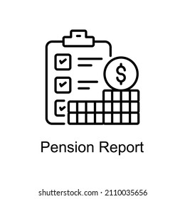 Pension Report Vector Outline icons for your digital or print projects.