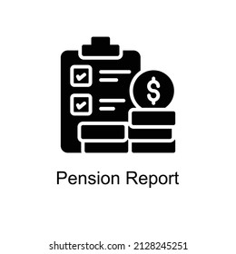 Pension Report Vector Solid icons for your digital or print projects.