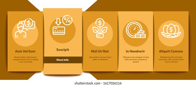 Pension Retirement Onboarding Mobile App Page Screen Vector. Money in Glass Bottle And Box, Calculator And Clock, Pension Finance Concept Linear Pictograms. Color Contour Illustrations