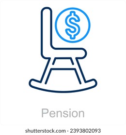 Pension and retirement plans icon concept