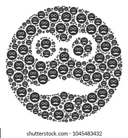 Pension Smiley illustration created in the set of pension smiley icons. Vector iconized composition designed with simple items.