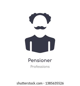 pensioner icon. isolated pensioner icon vector illustration from professions collection. editable sing symbol can be use for web site and mobile app