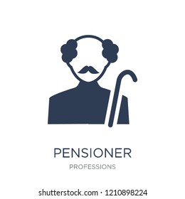 Pensioner icon. Trendy flat vector Pensioner icon on white background from Professions collection, vector illustration can be use for web and mobile, eps10