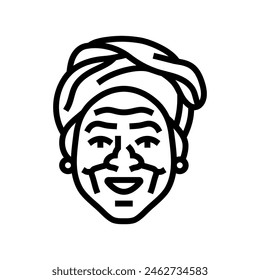 pensioner old woman avatar line icon vector. pensioner old woman avatar sign. isolated contour symbol black illustration