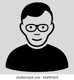 Pensioner vector icon. Flat black symbol. Pictogram is isolated on a light gray background. Designed for web and software interfaces.
