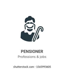 Pensioner vector icon on white background. Flat vector pensioner icon symbol sign from modern professions collection for mobile concept and web apps design.