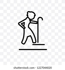 Pensioner vector linear icon isolated on transparent background, Pensioner transparency concept can be used for web and mobile