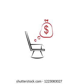 Pensions 2 colored hand drawn icon. Pensions colored element illustration. Outline symbol design from finance set