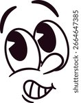 Pensive anthropomorphic face vector illustration