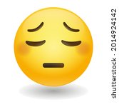 Pensive Emoji Icon Illustration. Sadface Vector Symbol Emoticon Design Icon Emotion.