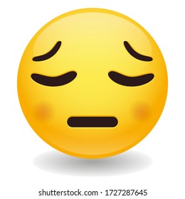 Pensive Emoji Kawaii Face. Saddened by life Vector Design Art Trendy Communication. Chat Elements feeling disappointed.