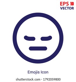 Pensive emoji outline vector icon. Thin line emoji icon, flat vector simple element illustration from editable emoji concept. Eps10 vector illustration.