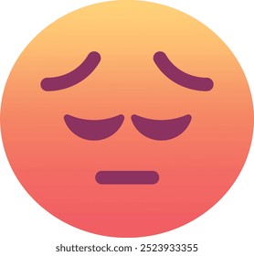 Ícone de emoji de face pensiva. Cores modernas, elemento popular para mídias sociais e designs digitais. Emoticon, elemento isolado.