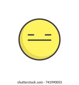 Pensive face emoticon filled outline icon, line vector sign, linear colorful pictogram isolated on white. Emoji smiley symbol, logo illustration. Pixel perfect vector graphics