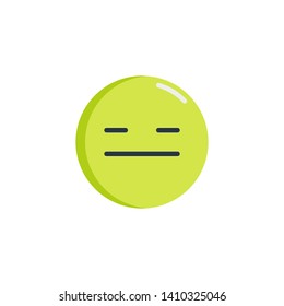 Pensive face emoticon flat icon, Expressionless Emoji face vector sign, colorful pictogram isolated on white. Symbol, logo illustration. Flat style design