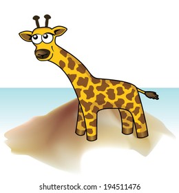 Pensive giraffe - vector illustration (for kids, posters, textile and etc)