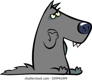 pensive wolf stylized animation color