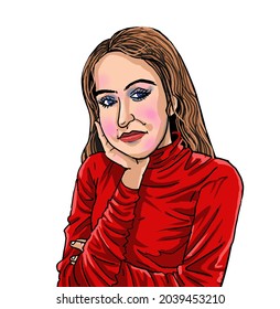 Mujer pensante pensando en algo.