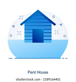 Pent House And House Icon Concept