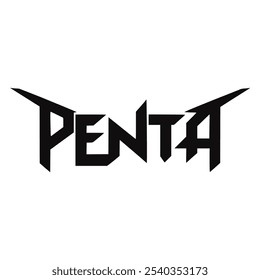 penta black metal moda t camisa adesivo música vetor ilustração modelo design