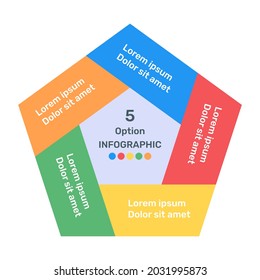 Penta chart with business representation in flat  icon