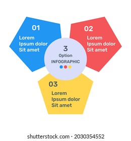 Infografía penta con representación empresarial en icono plano