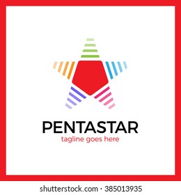 Penta Line Star Logo. Pentagon Star Direction