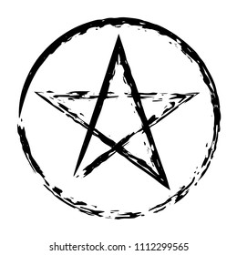 Pentacle Brush Symbol Pentacle Grunge Style Stock Vector (Royalty Free ...