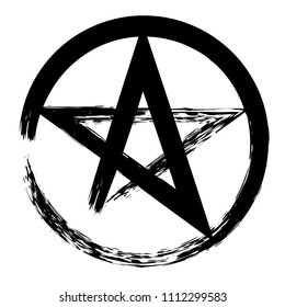 Pentacle Brush Symbol Pentacle Grunge Style Stock Vector (Royalty Free ...