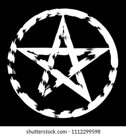 Pentacle Brush Symbol Pentacle Grunge Style Stock Vector (Royalty Free ...