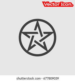 Pentacle icon isolated sign symbol and flat style for app, web and digital design. Vector illustration.