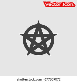 Pentacle icon isolated sign symbol and flat style for app, web and digital design. Vector illustration.