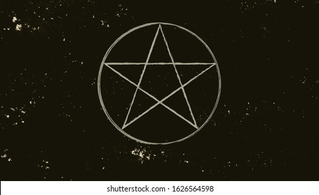 Pentacle isolated on dark background. Magic vector decorative elements