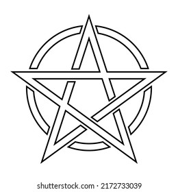 Pentacle Line Icon. Vector Illustration