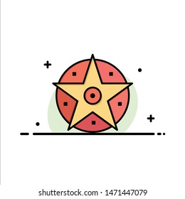Pentacle, Satanic, Project, Star  Business Flat Line Filled Icon Vector Banner Template