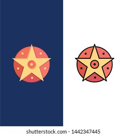 Pentacle, Satanic, Project, Star  Icons. Flat and Line Filled Icon Set Vector Blue Background