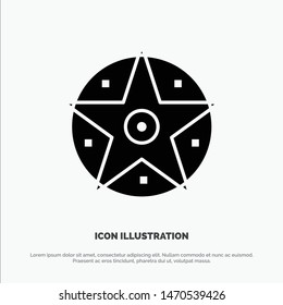 Pentacle, Satanic, Project, Star Solid Black Glyph Icon. Vector Icon Template background