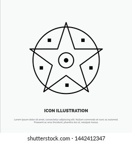 Pentacle, Satanic, Project, Star Vector Line Icon