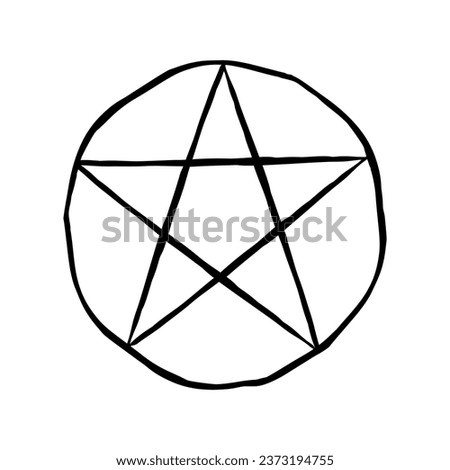 Pentacle symbol icon. Pentagram tribal vector illustration isolated on white background