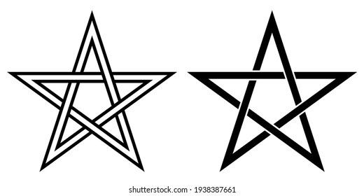 pentacle transparent, pentagonal star, vector sign of magic, esoteric or magic symbol of occultism and witchcraft