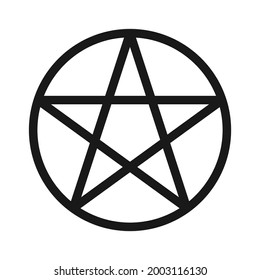 Pentacle vector icon. High quality black illustration isolated on white background. Religious editable symbol