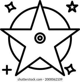 Pentacle Vector Line Icon Design
